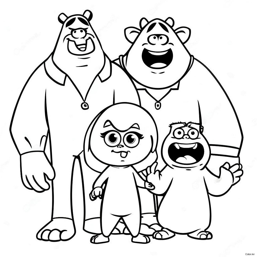 Hotel Transylvania 2 Monster Family Coloring Page 46243 38515