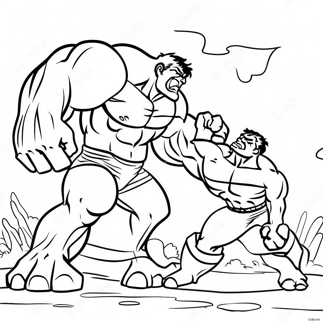 Hulk Vs Abomination Epic Battle Coloring Page 72924 60223