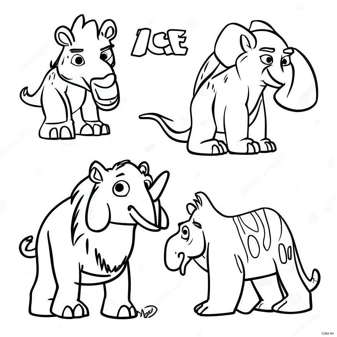 Ice Age 3 Movie Characters Coloring Page 64750 53530