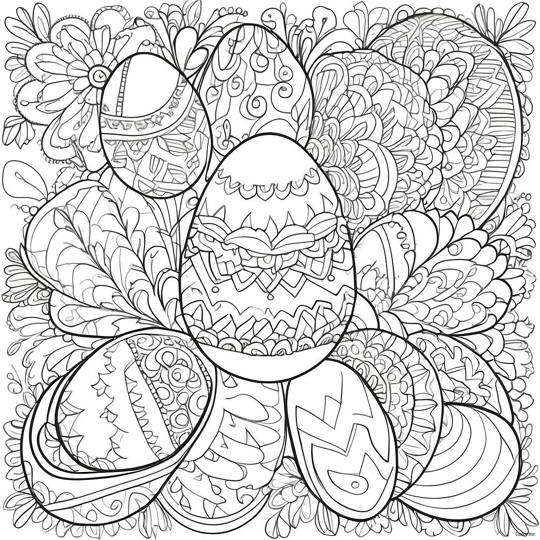 Intricate Easter Egg Patterns Coloring Page 25196 23049
