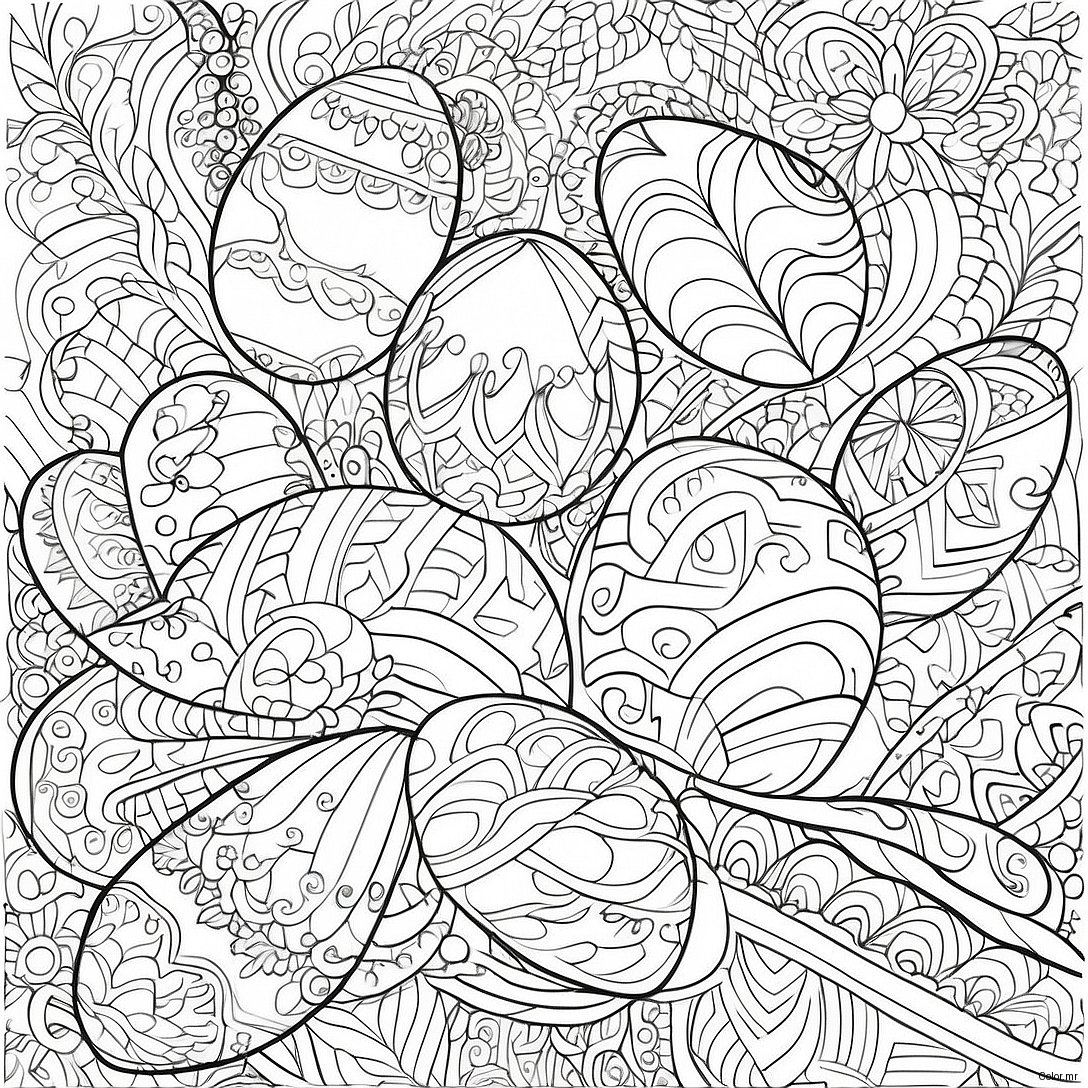 Intricate Easter Egg Patterns Coloring Page 25196 23050