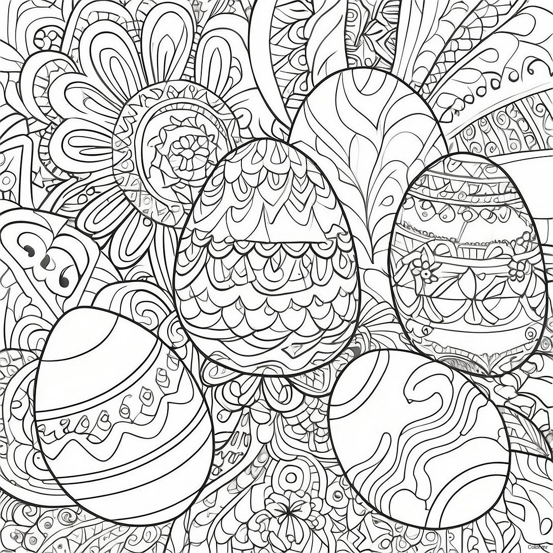 Intricate Easter Egg Patterns Coloring Page 25196 23051