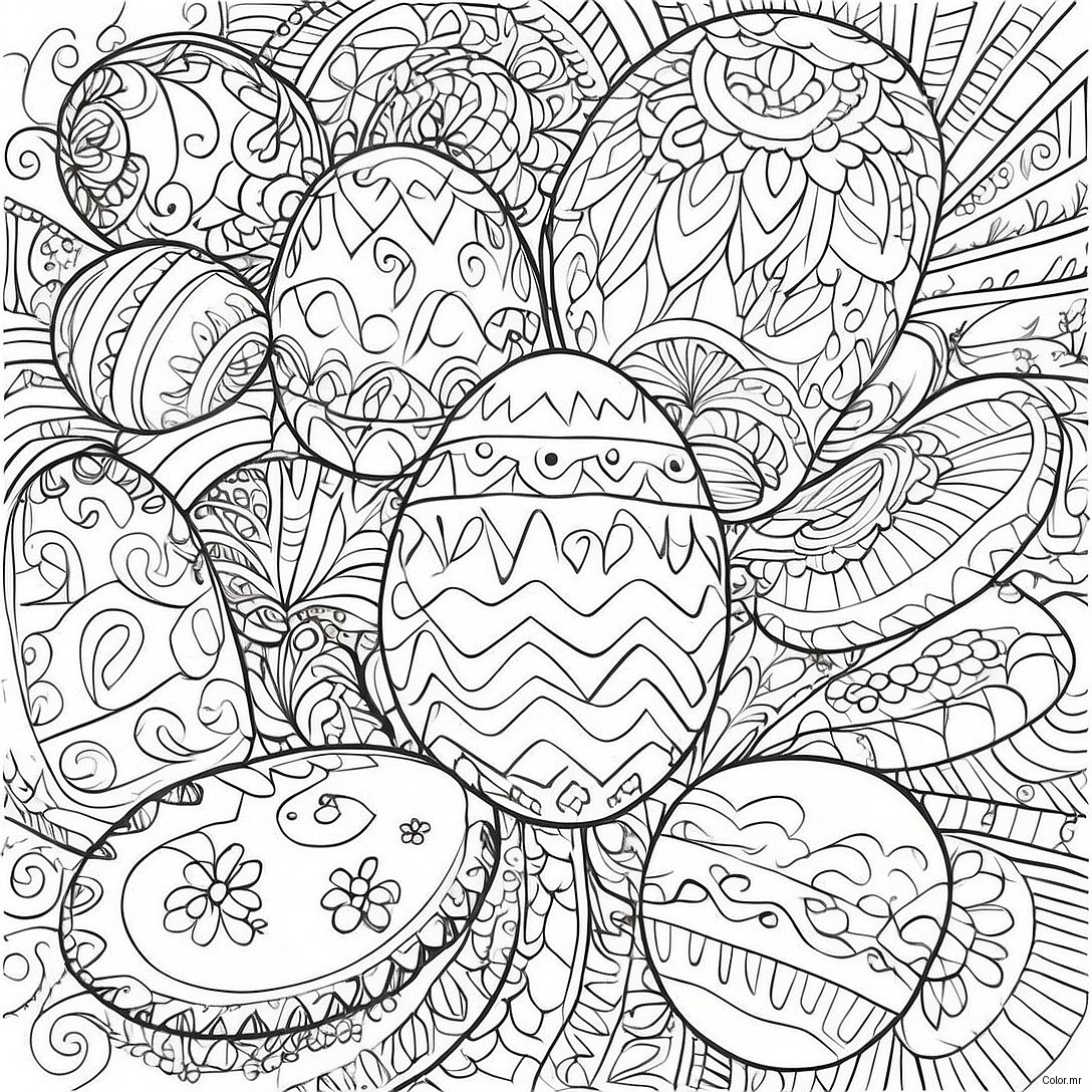 Intricate Easter Egg Patterns Coloring Page 25196 23052