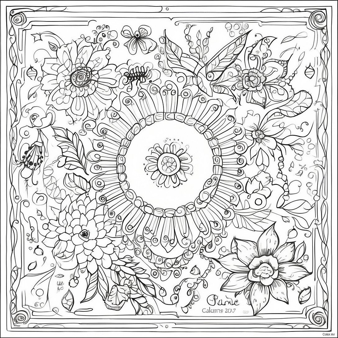 Intricate Johanna Basford Calendar 2017 Coloring Page 48915 40629