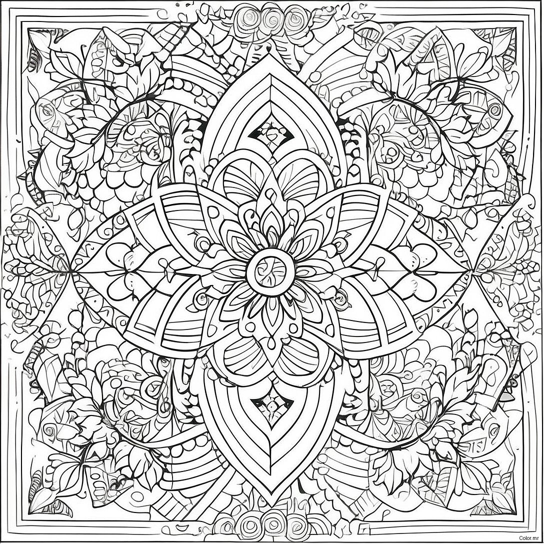 Intricate Sacred Geometry Patterns Coloring Page 39748 32978