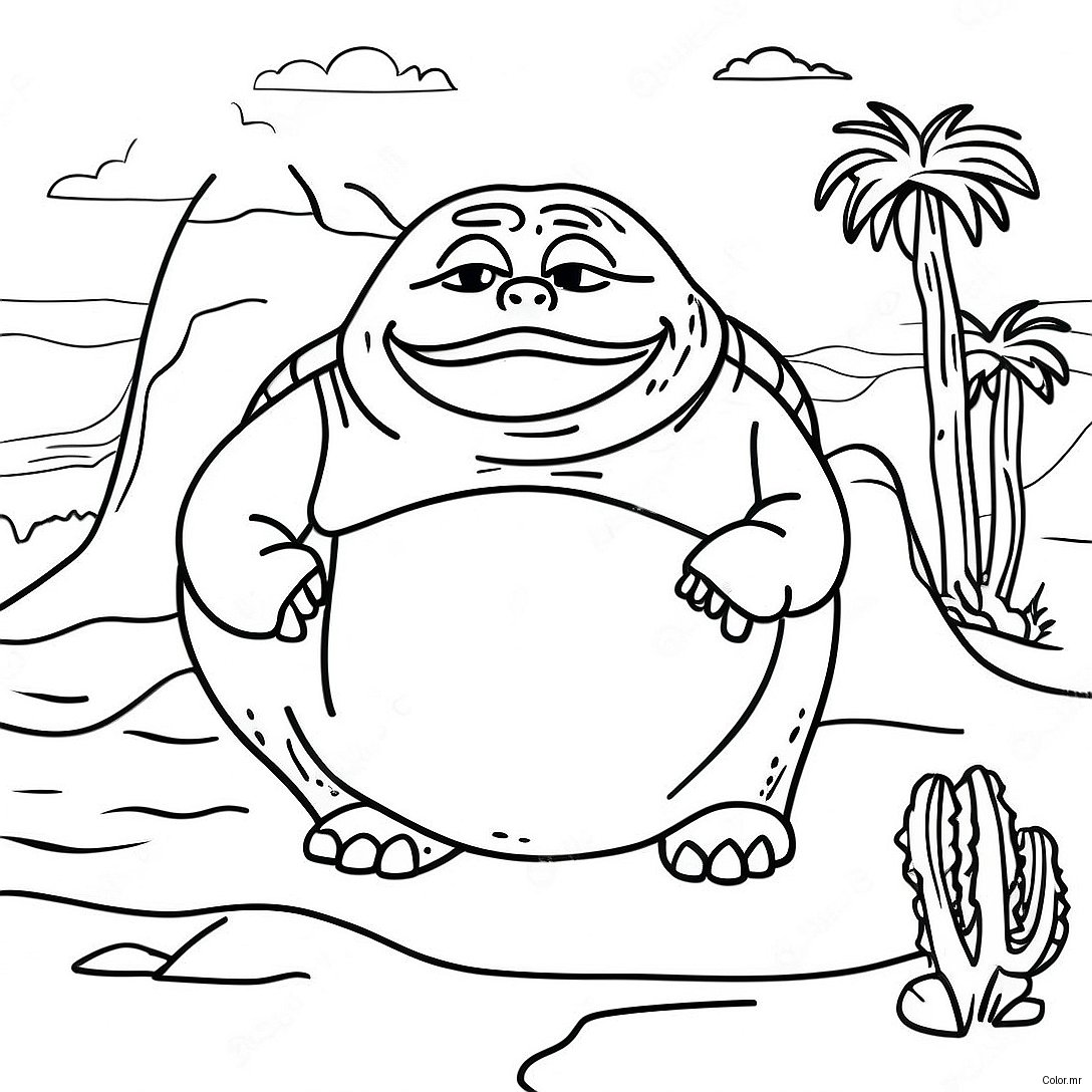 Jabba The Hutt In A Desert Scene Coloring Page 67413 55637