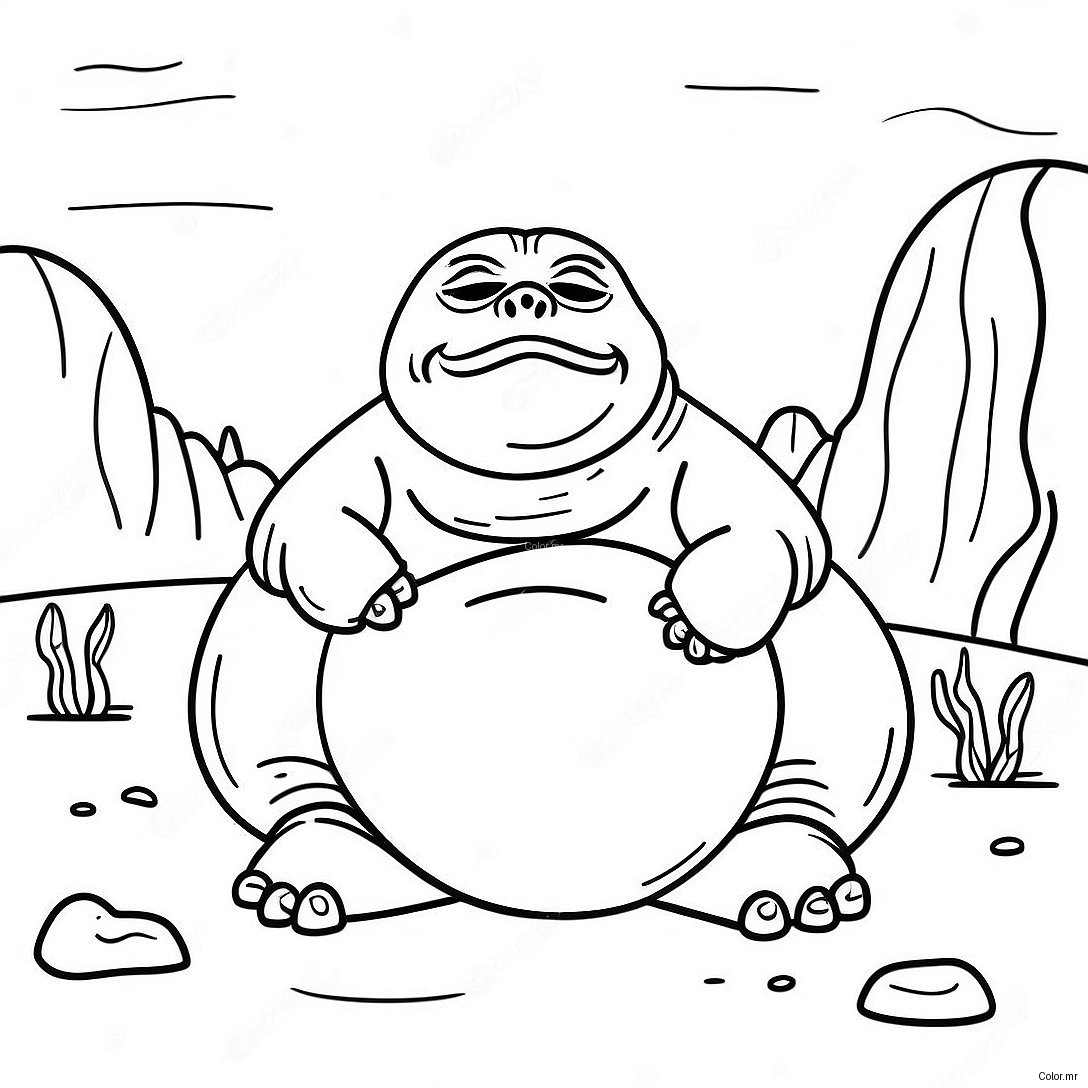 Jabba The Hutt In A Desert Scene Coloring Page 67413 55639