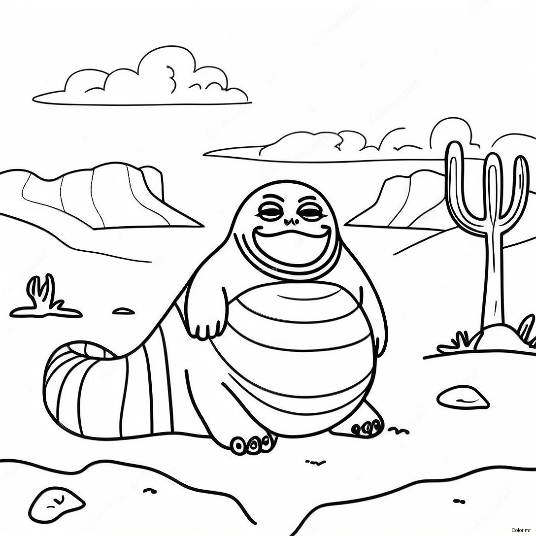 Jabba The Hutt In A Desert Scene Coloring Page 67413 55640