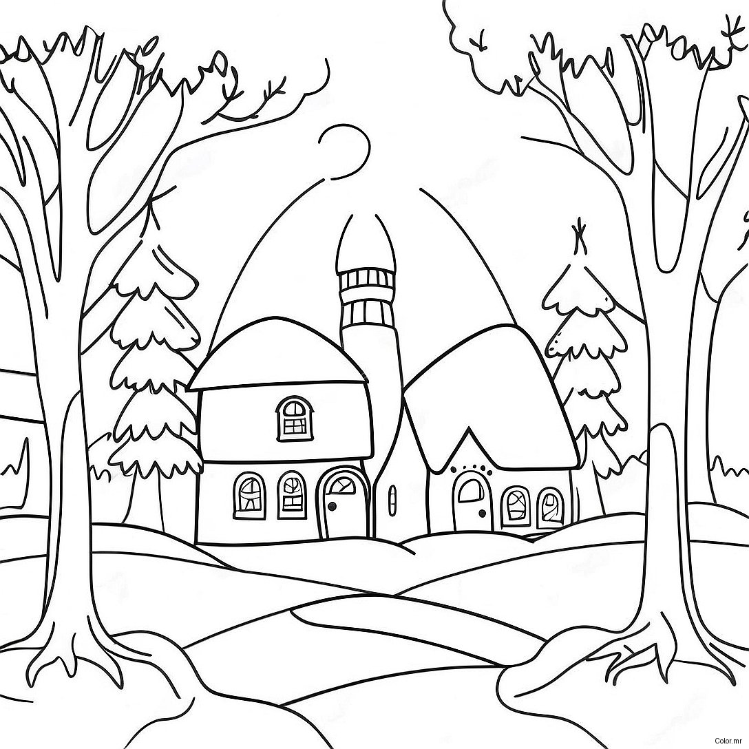 January Winter Wonderland Coloring Page 17584 14757