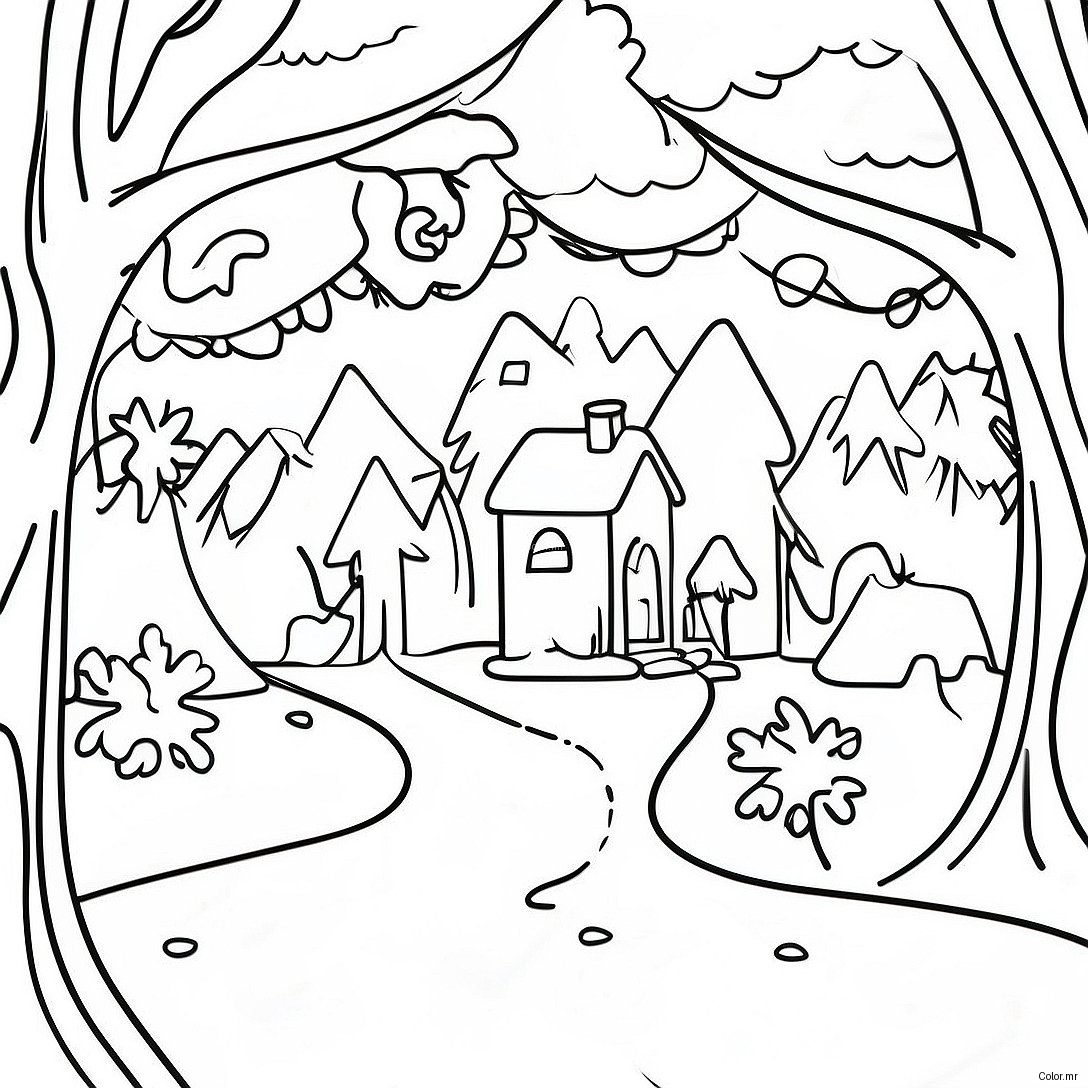 January Winter Wonderland Coloring Page 17584 14758