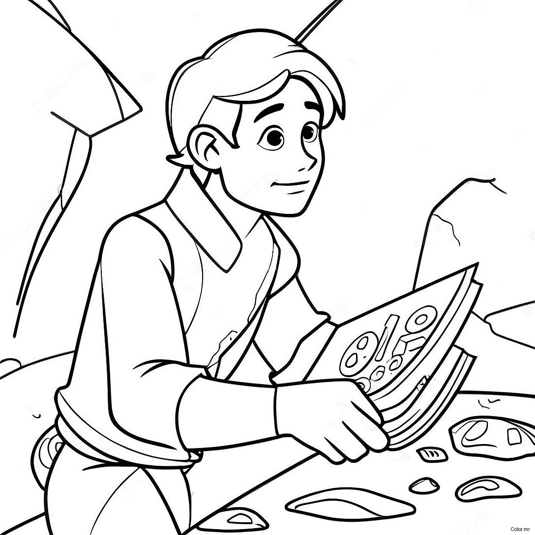 Jim Hawkins Exploring Treasure Planet Coloring Page 66101 54593