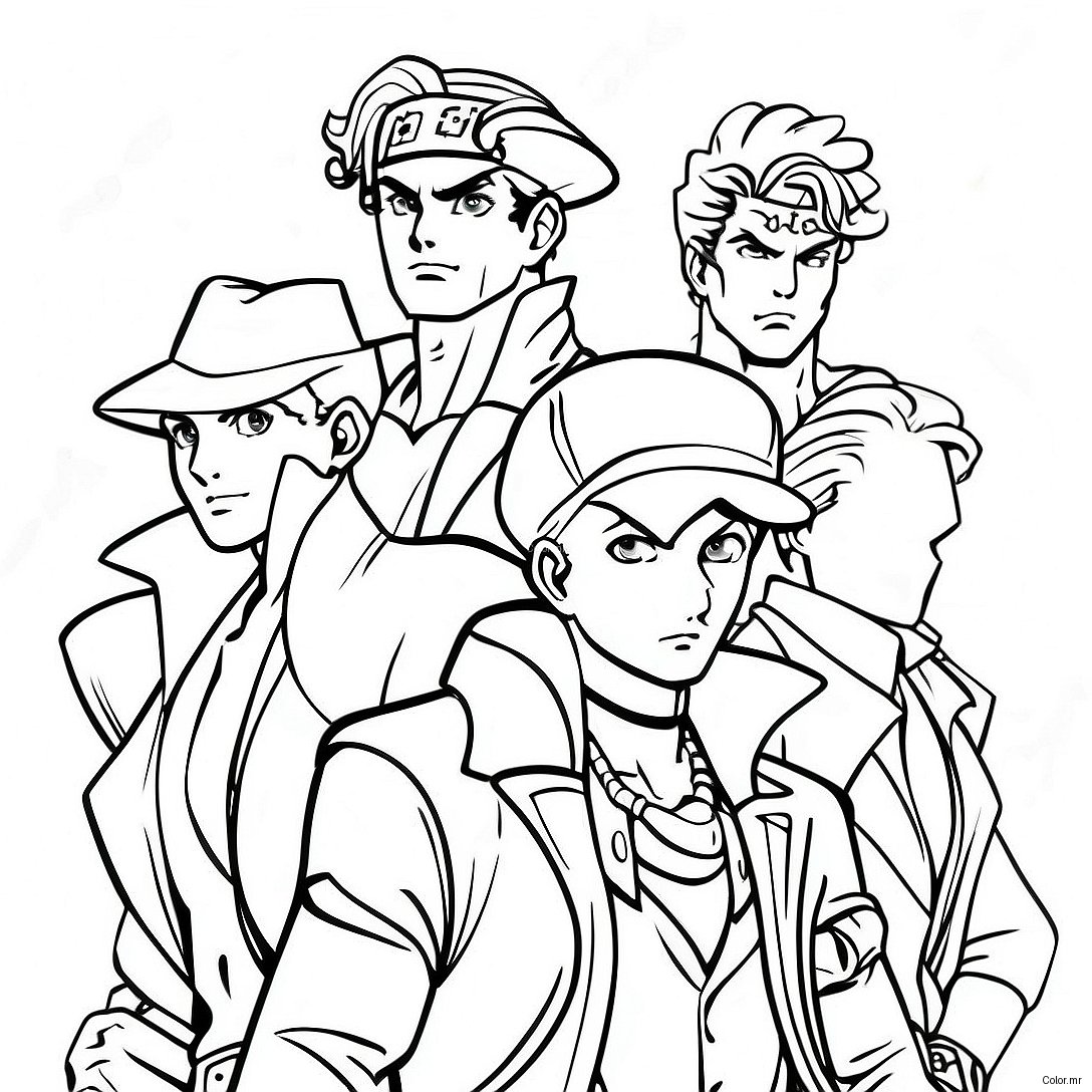 Jojo S Bizarre Adventure Characters Coloring Page 34403 28662