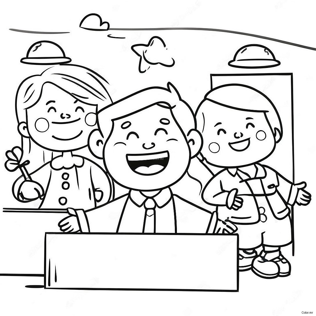 Joyful Sunday School Kids Coloring Page 54862 45655