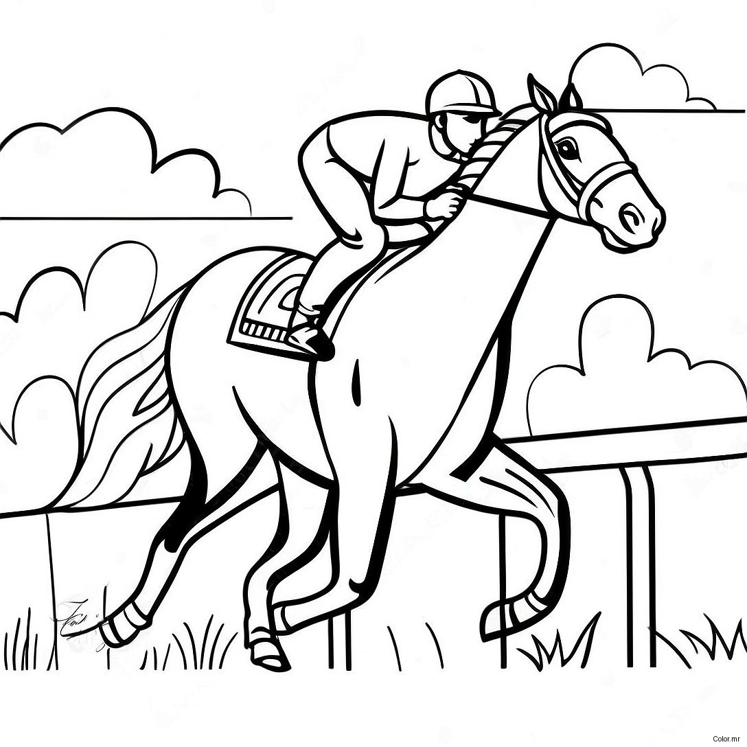 Kentucky Derby Horse Racing Coloring Page 10316 8475