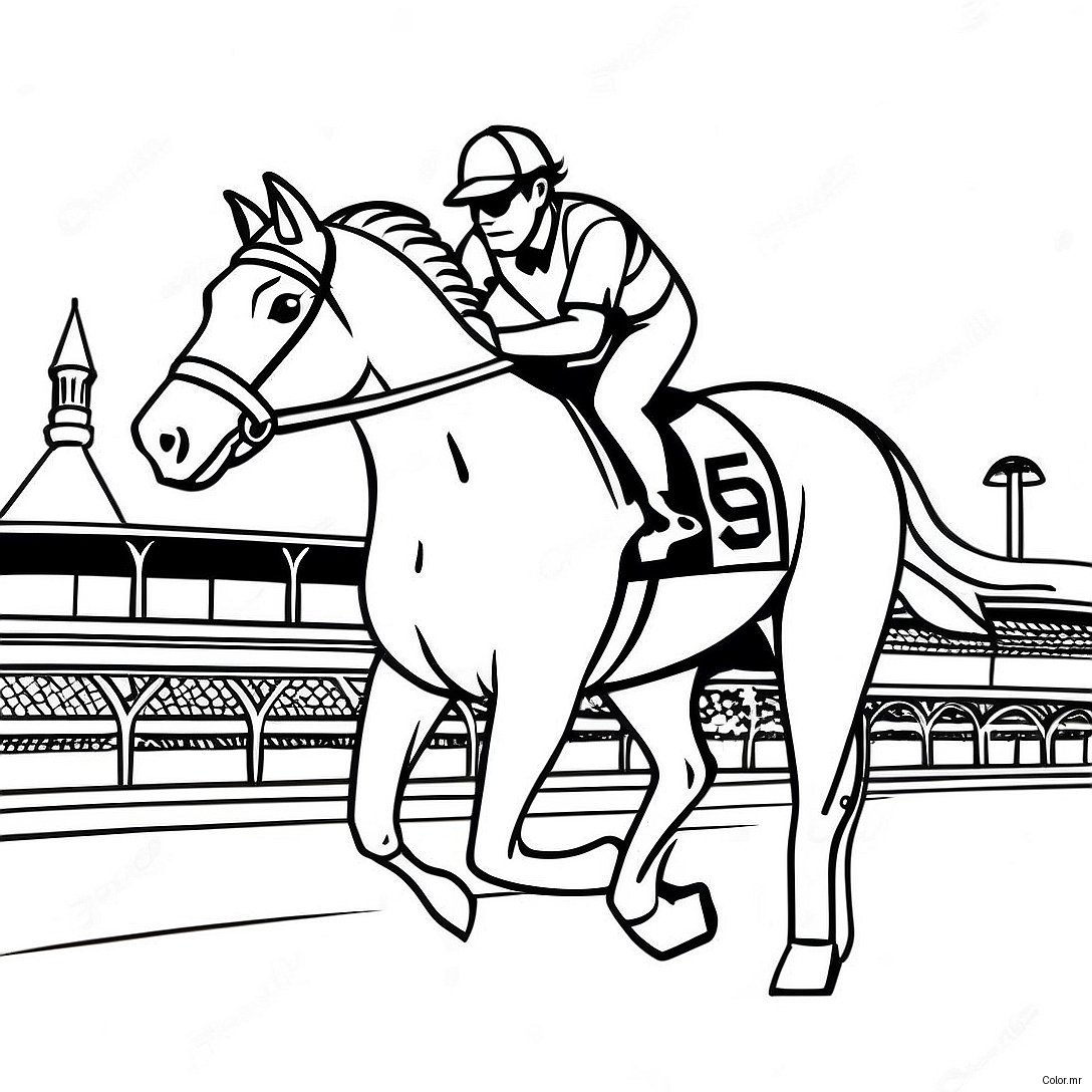 Kentucky Derby Horse Racing Coloring Page 10316 8476