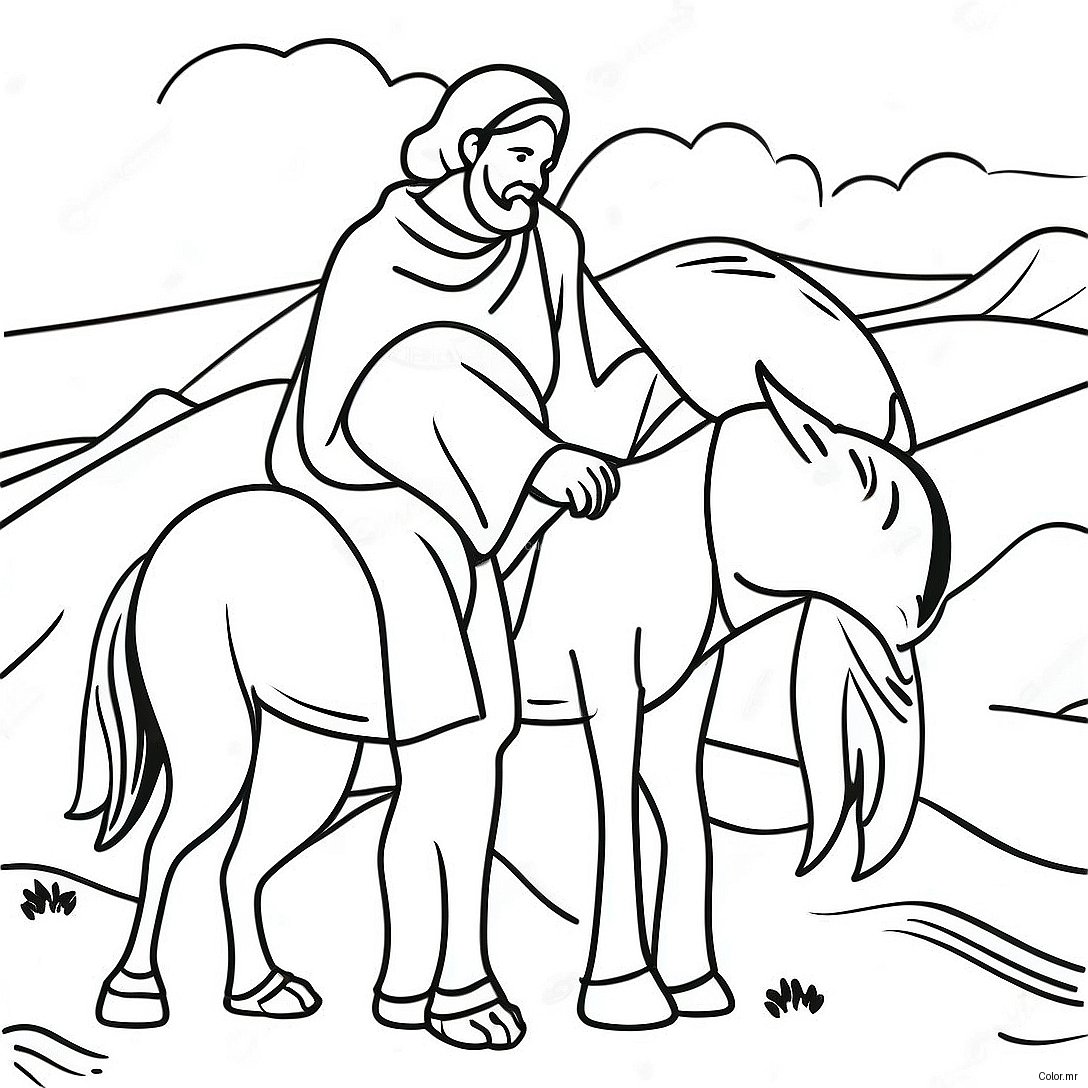 Kind Good Samaritan Helping A Traveler Coloring Page 11388 9336