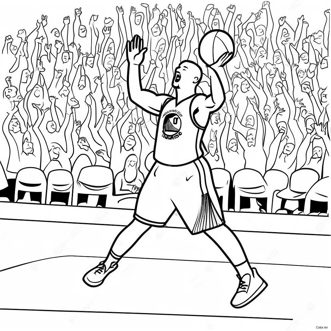 Klay Thompson Shooting A Three Point Shot Coloring Page 45284 37622