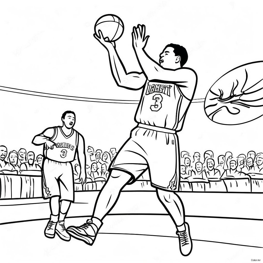Klay Thompson Shooting A Three Point Shot Coloring Page 45284 37623