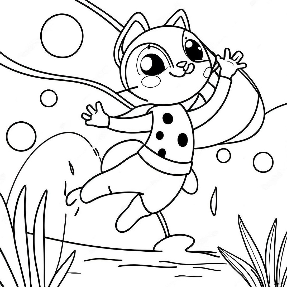 Ladybug And Cat Noir Action Scene Coloring Page 3219 2631