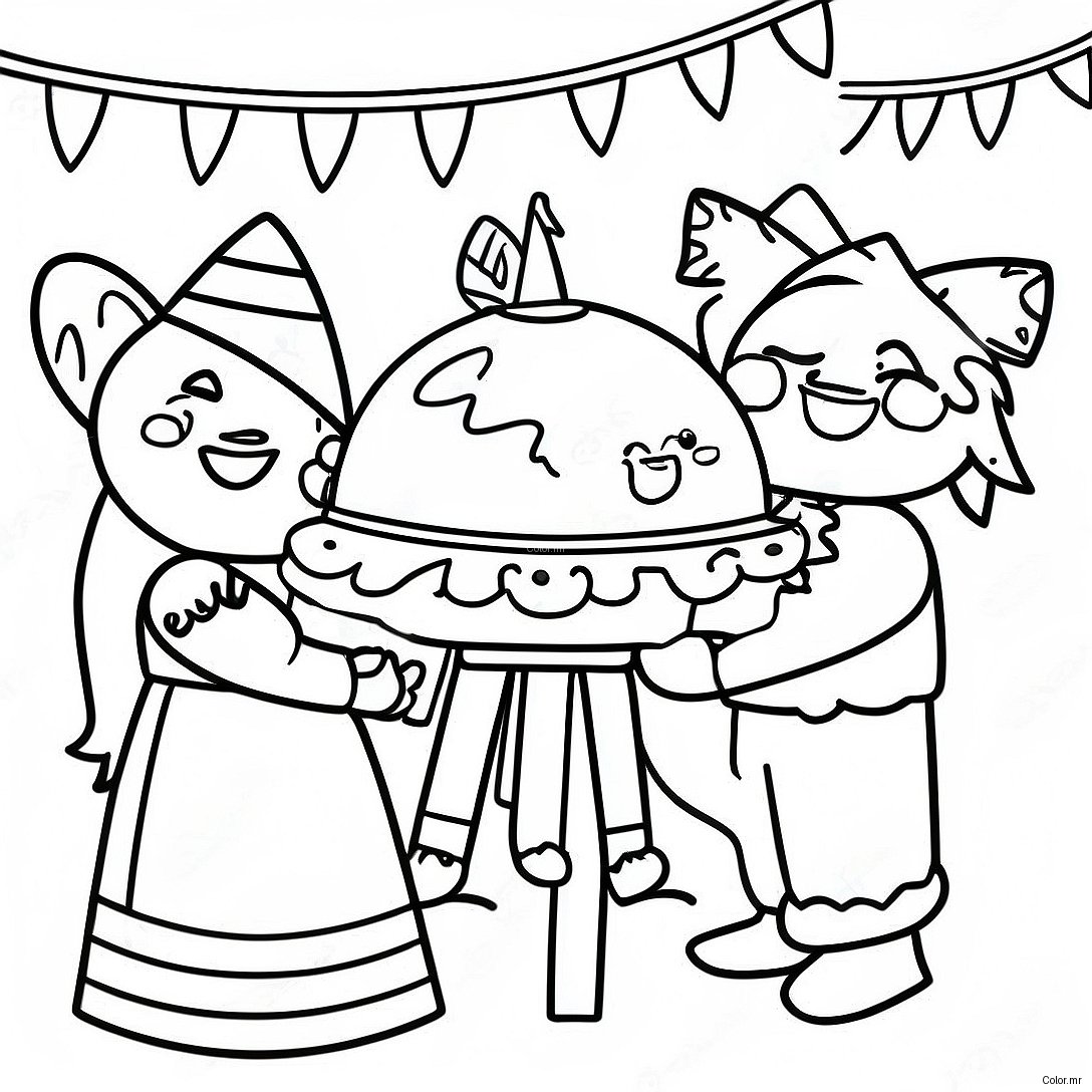Las Posadas Celebration With Pinata Coloring Page 25476 23461