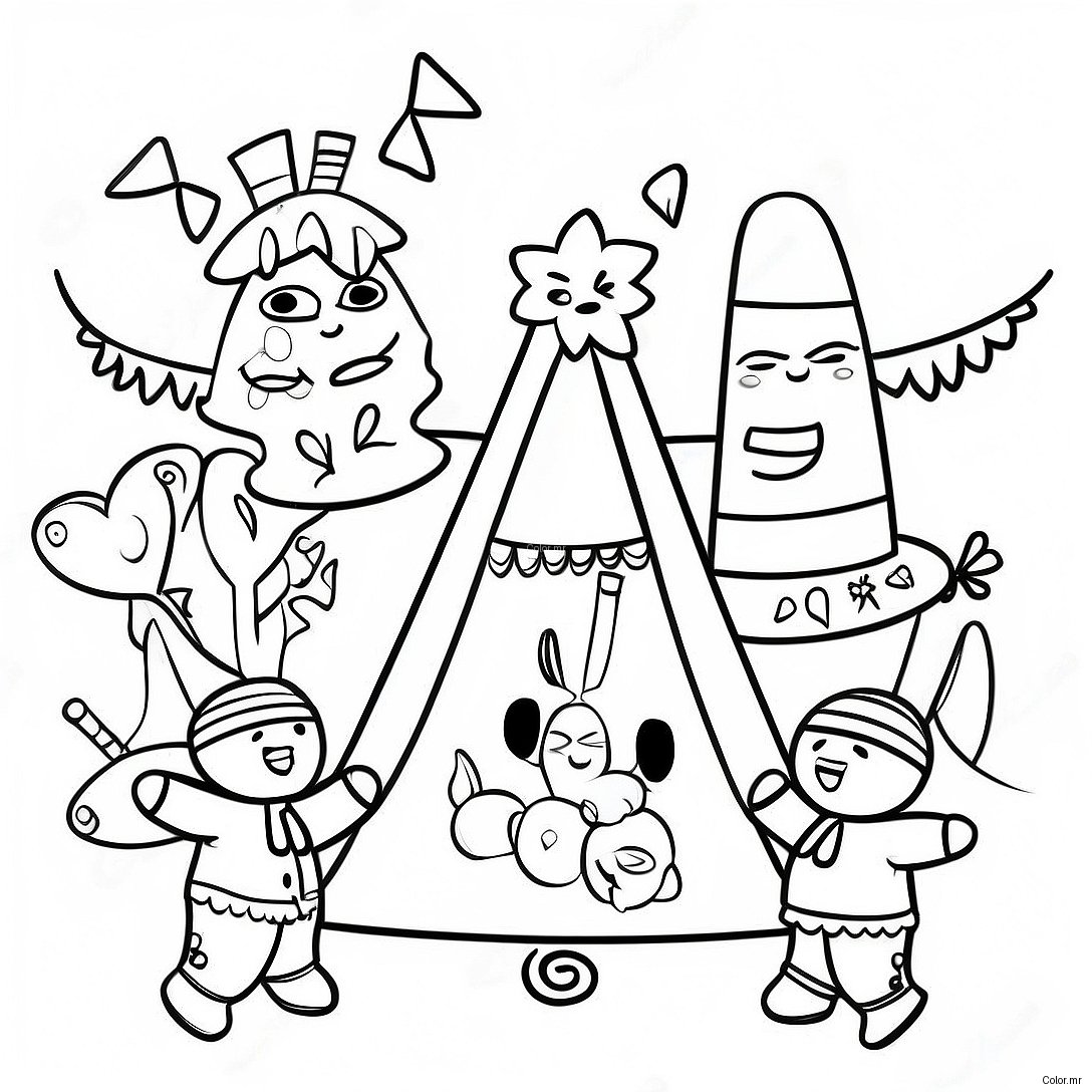 Las Posadas Celebration With Pinata Coloring Page 25476 23462