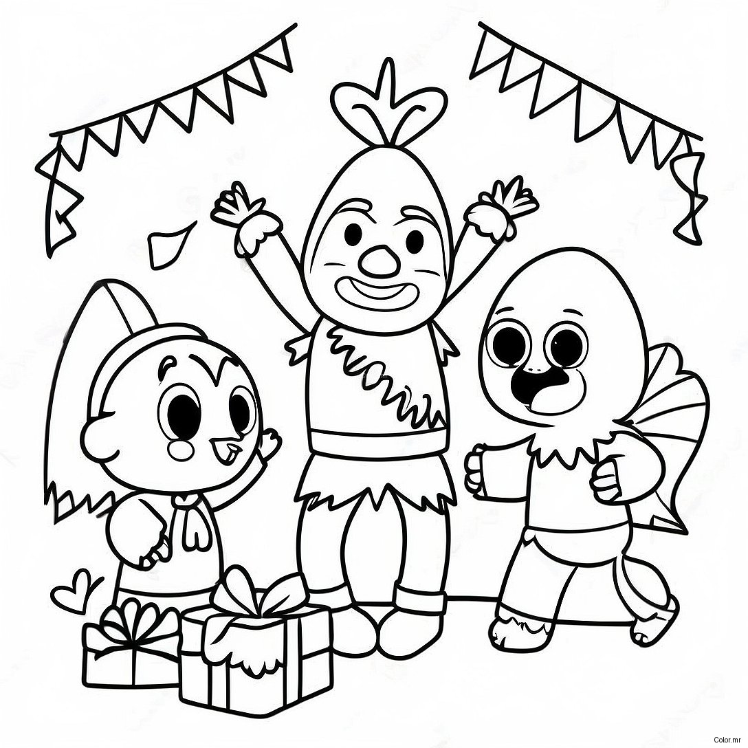 Las Posadas Celebration With Pinata Coloring Page 25476 23463