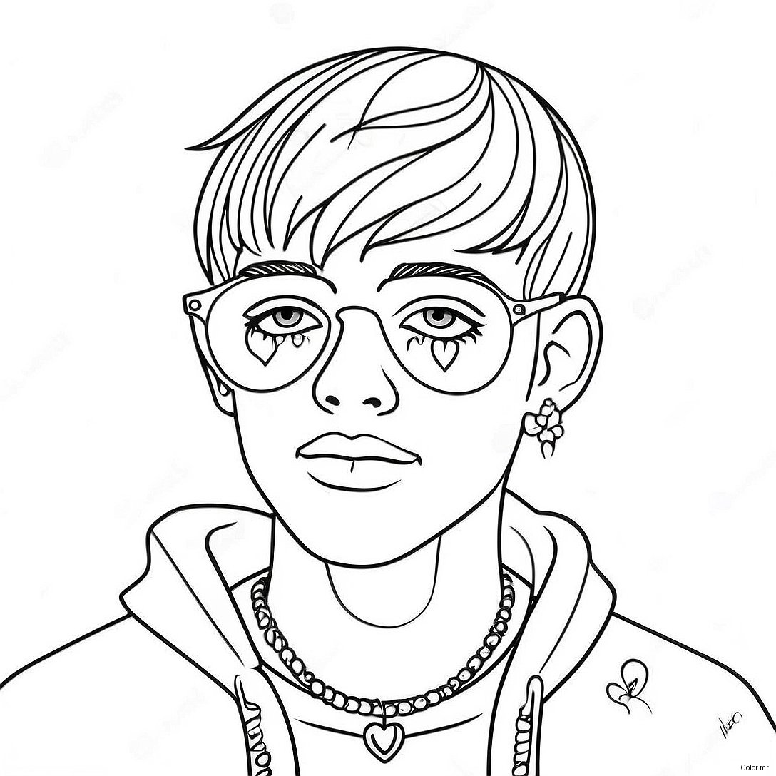 Lil Peep With Heart Sunglasses Coloring Page 11758 9656