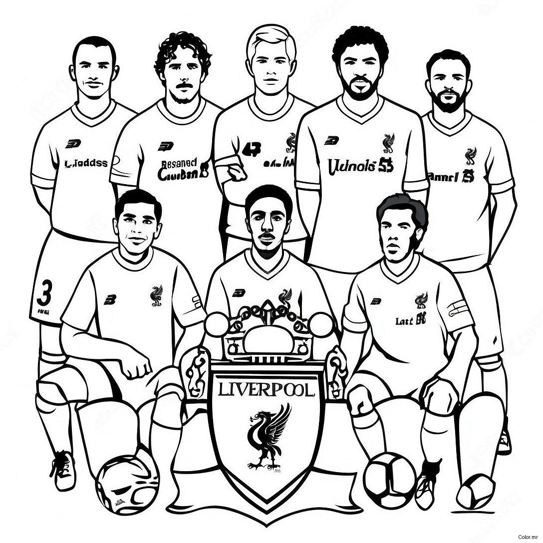 Liverpool Football Club Players Coloring Page 42371 35317