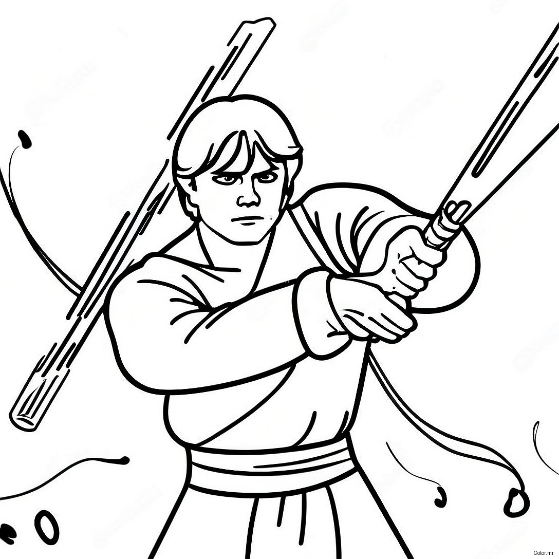 Luke Skywalker Lightsaber Duel Coloring Page 62468 51749