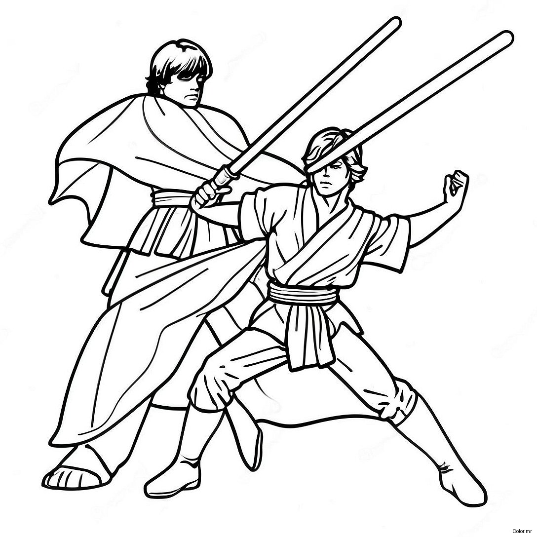 Luke Skywalker Lightsaber Duel Coloring Page 62468 51751