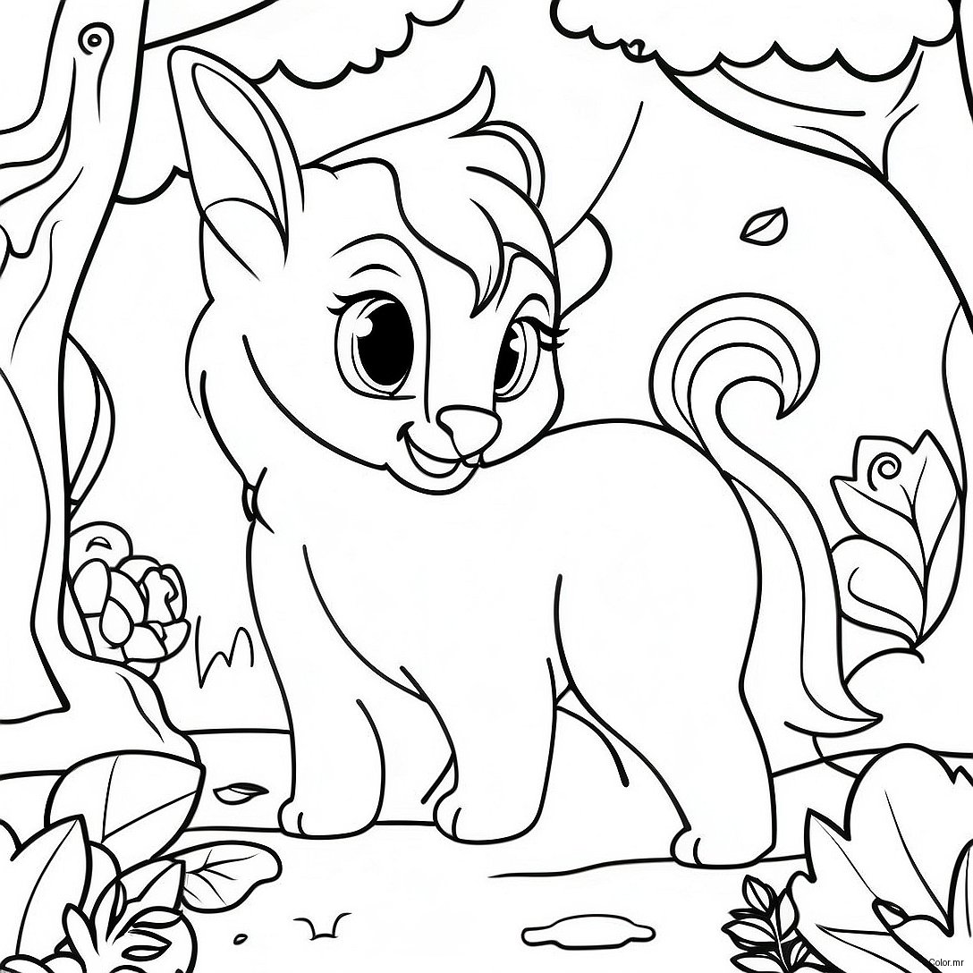 Magical Creatures In Enchanted Forest Coloring Page 44103 36685