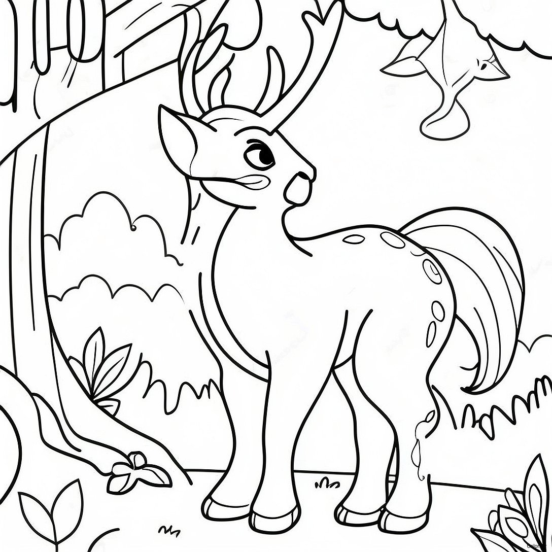 Magical Creatures In Enchanted Forest Coloring Page 44103 36686
