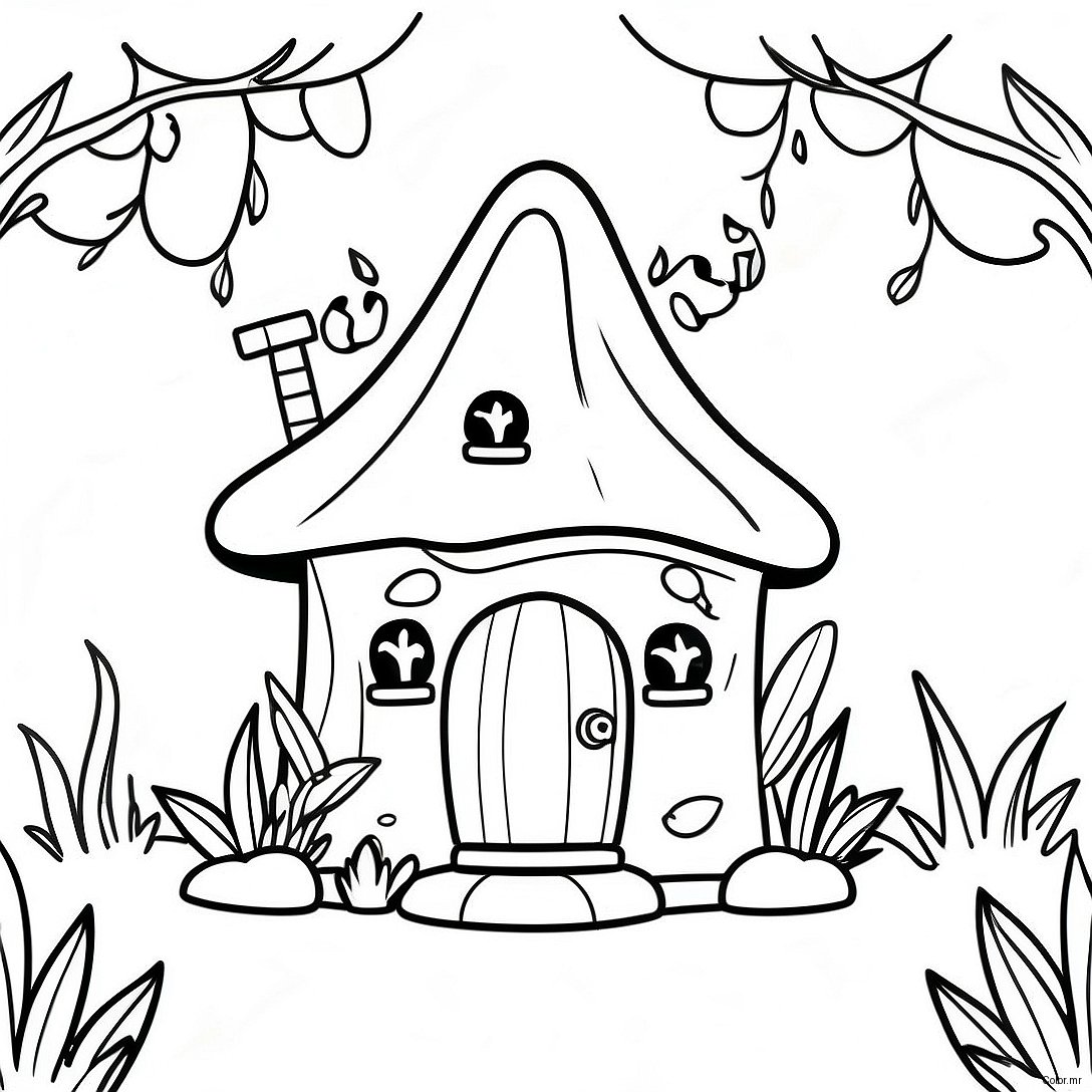Magical Fairy House In The Enchanted Forest Coloring Page 16543 13937