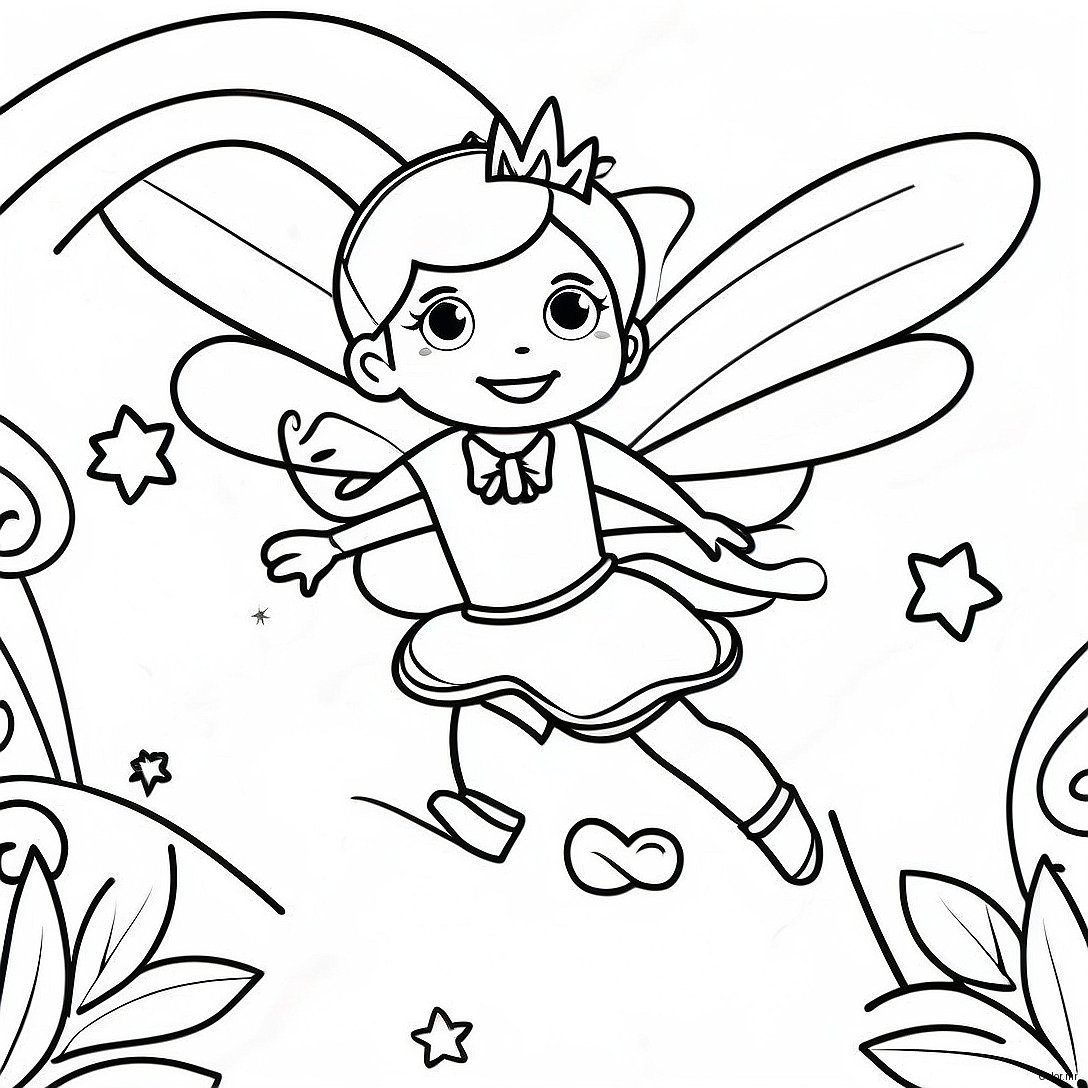 Magical Rainbow Fairy With Sparkling Wings Coloring Page 43032 35836