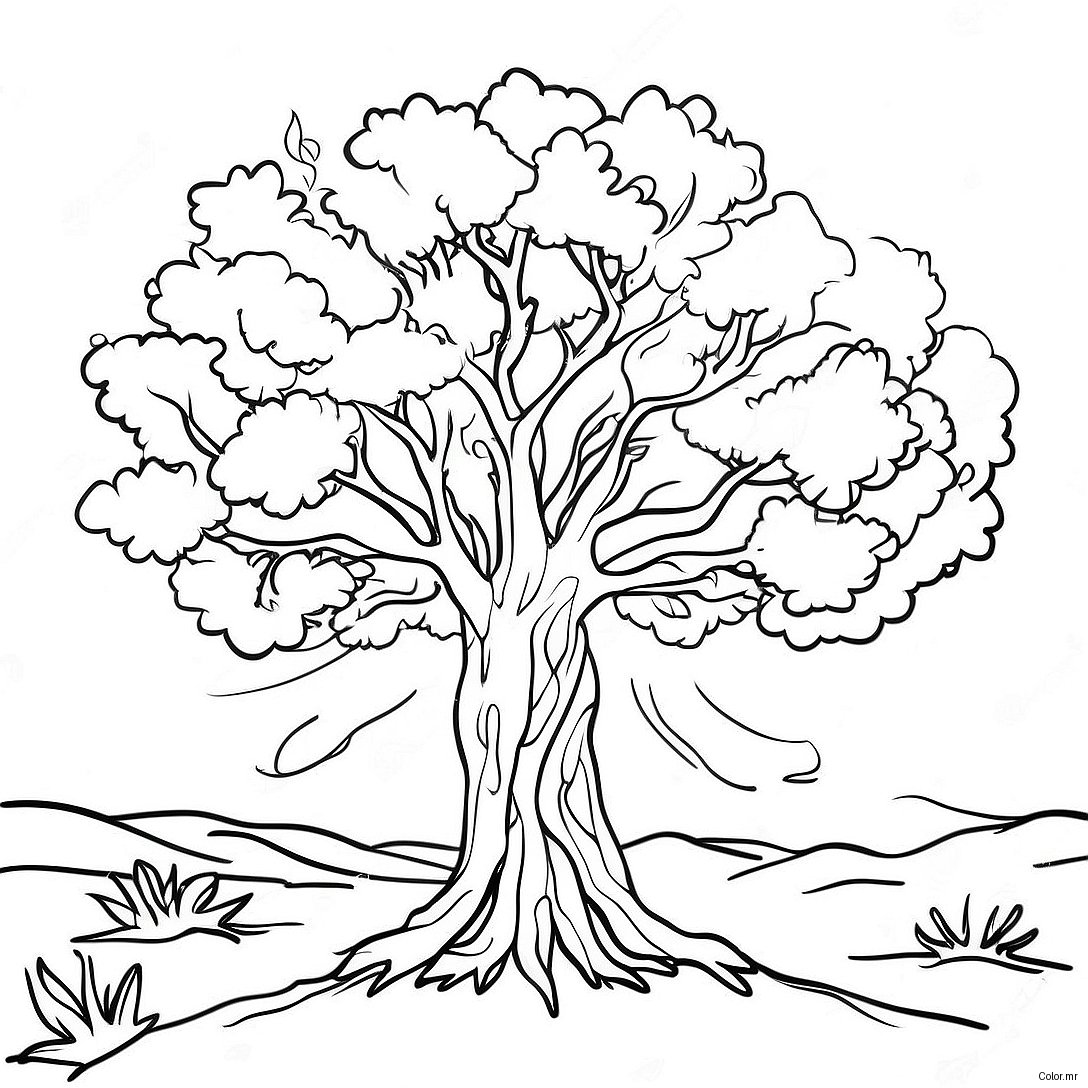 Majestic Burning Bush In The Desert Coloring Page 59767 49606