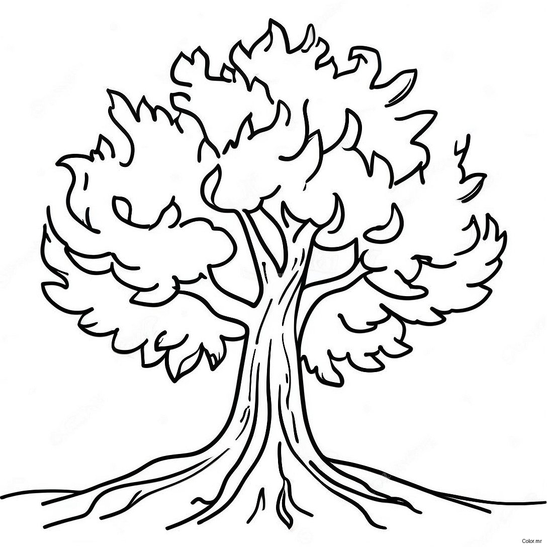 Majestic Burning Bush In The Desert Coloring Page 59767 49608