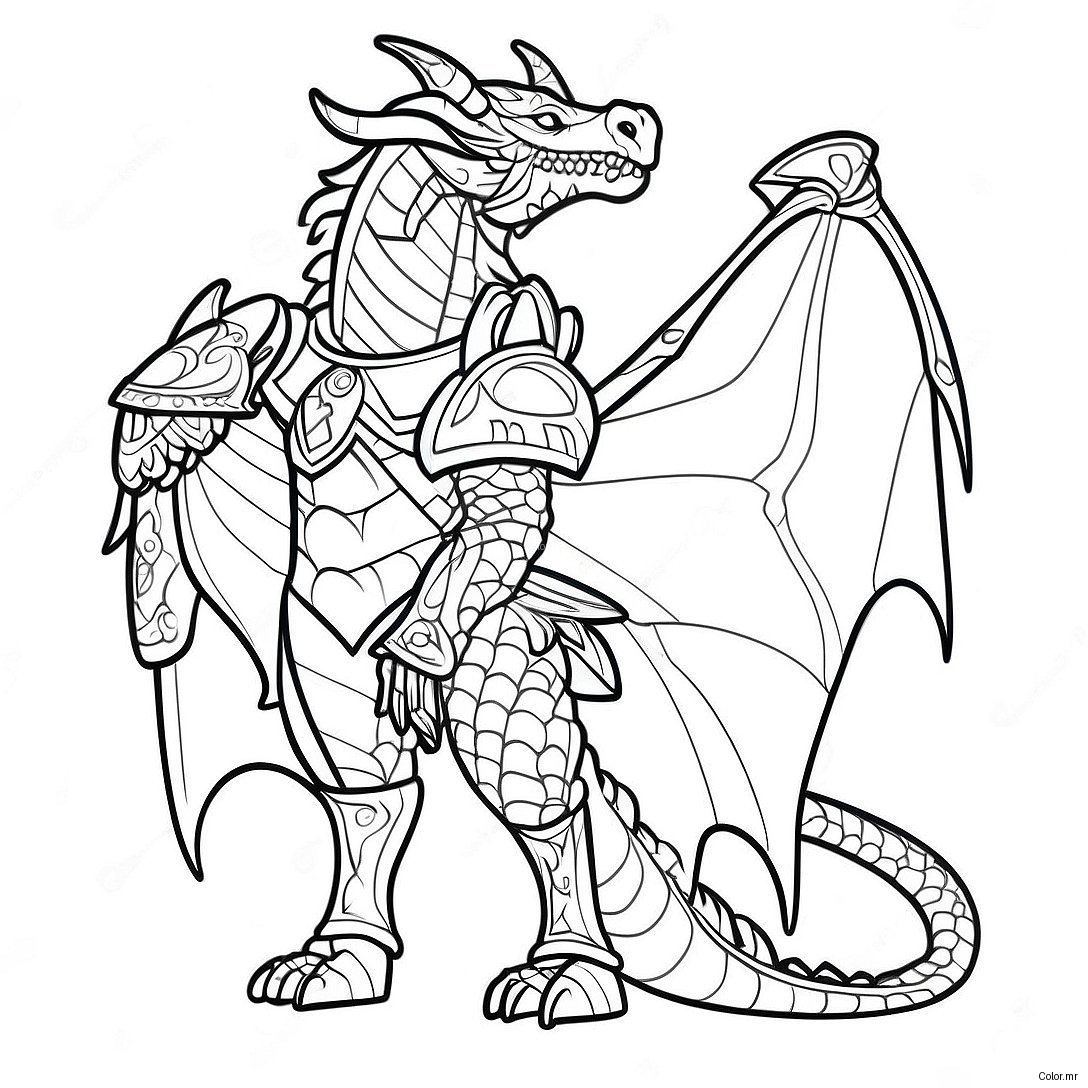 Majestic Dragon Prince In Armor Coloring Page 21253 19614