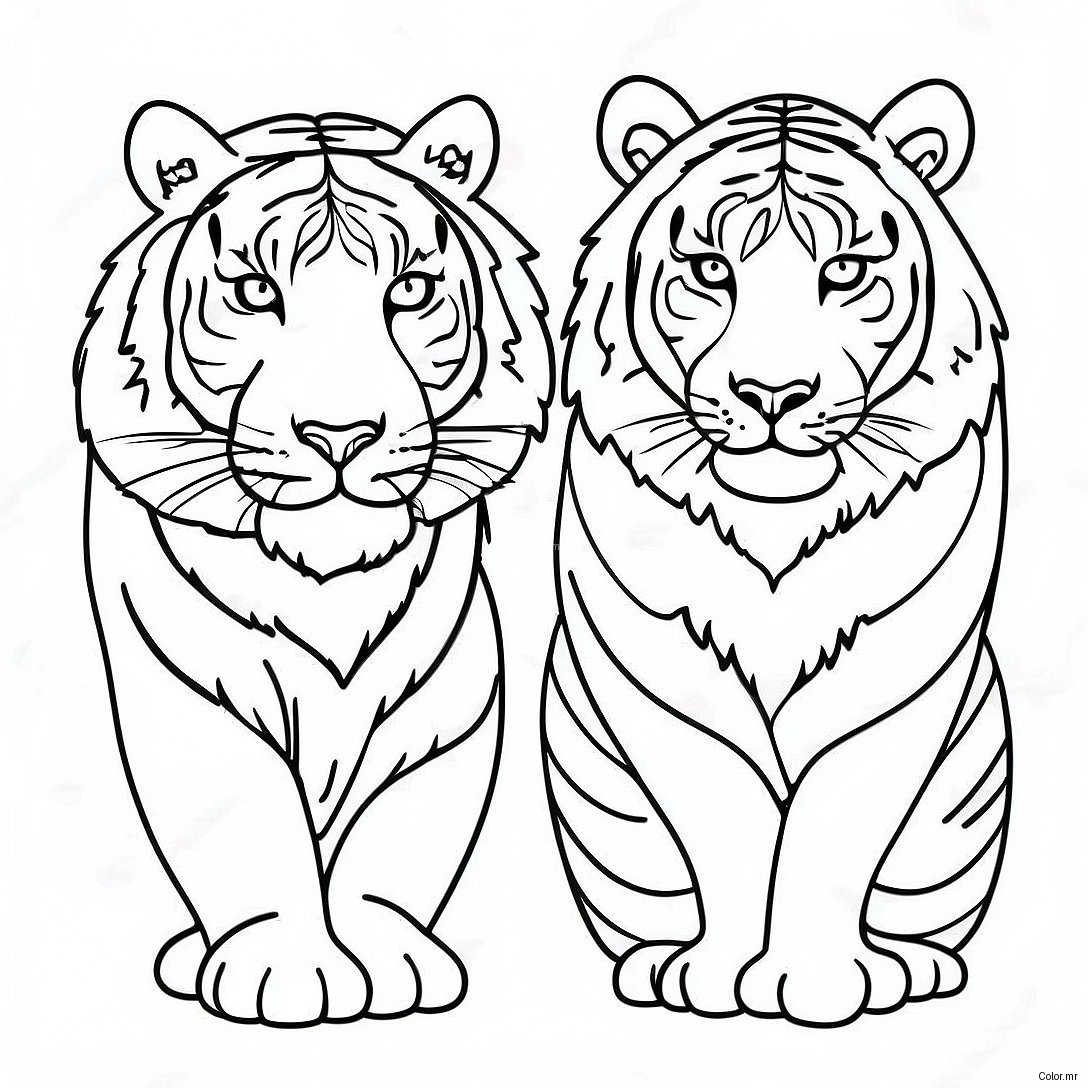Majestic Endangered Tigers Coloring Page 44163 36729