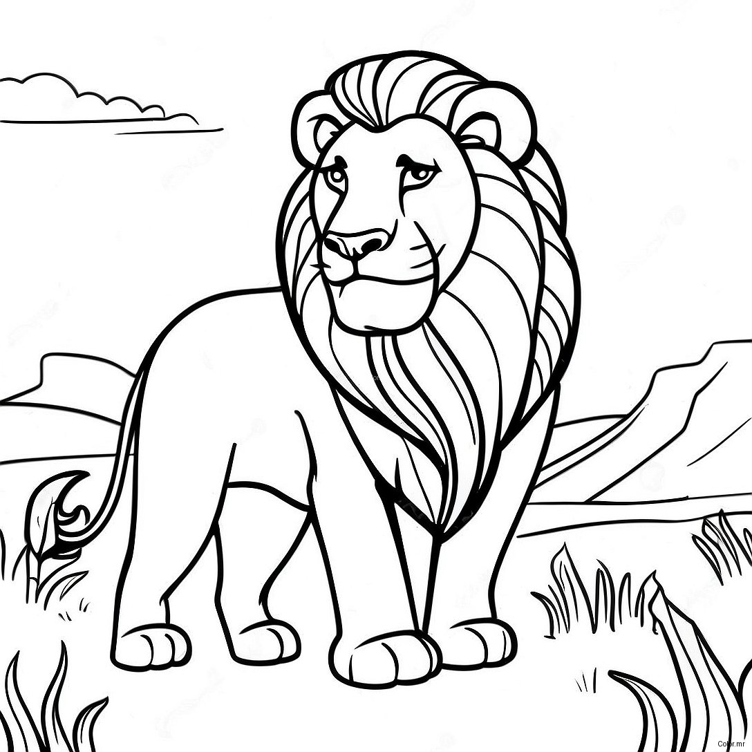 Majestic Mufasa In The Pride Lands Coloring Page 12378 10127