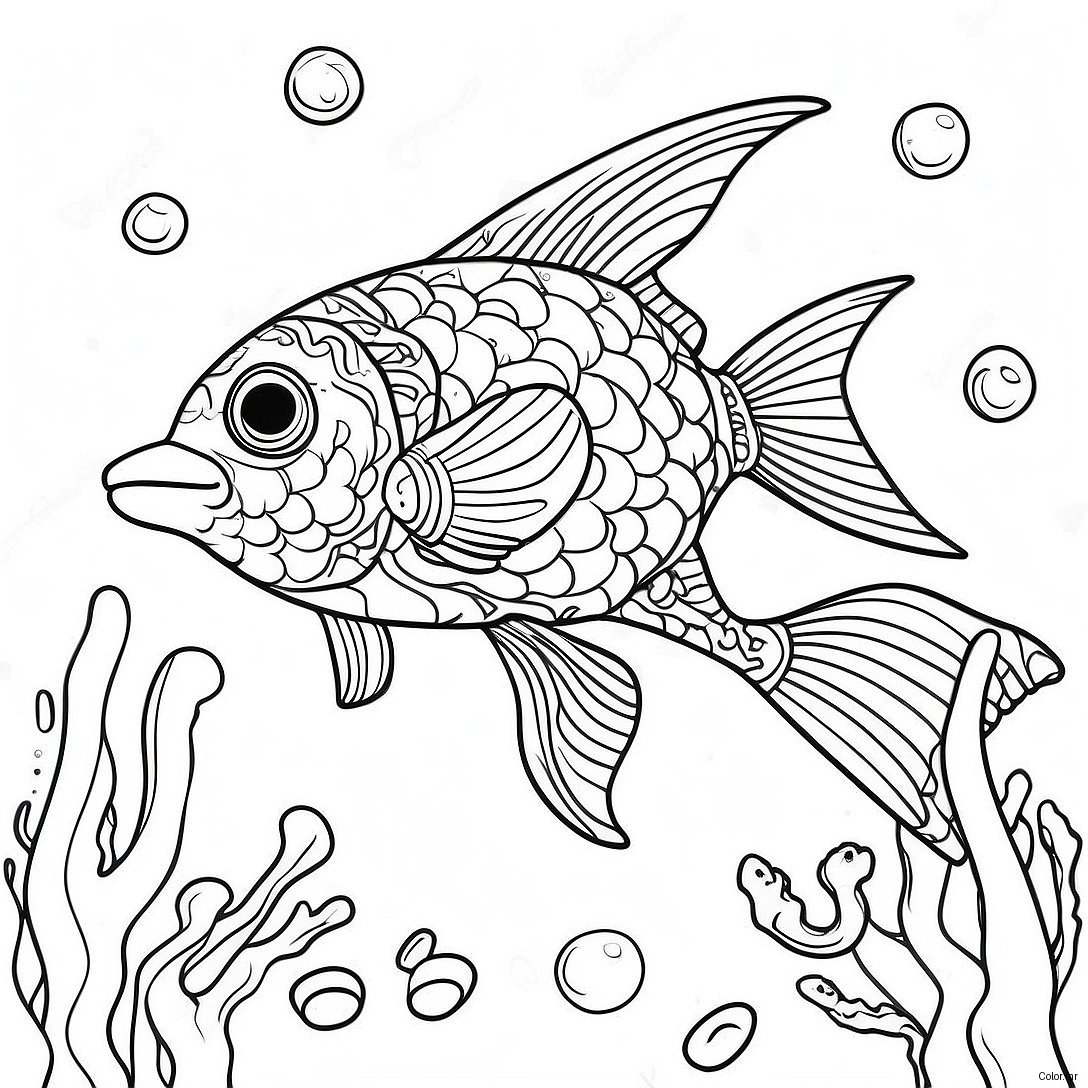Majestic Seawing Underwater Scene Coloring Page 28927 26157