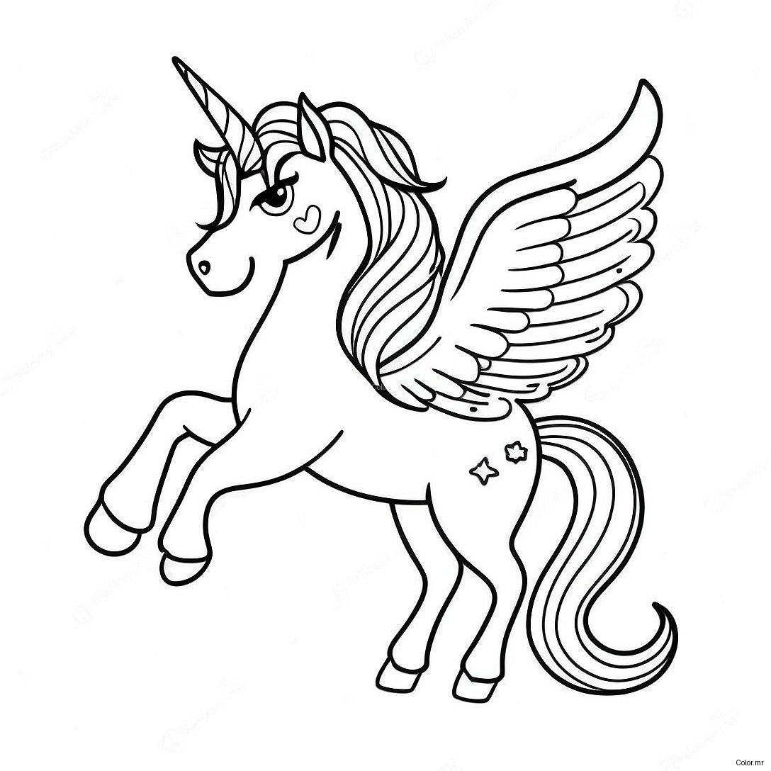 Majestic Unicorn With Sparkling Wings Coloring Page 11558 9469