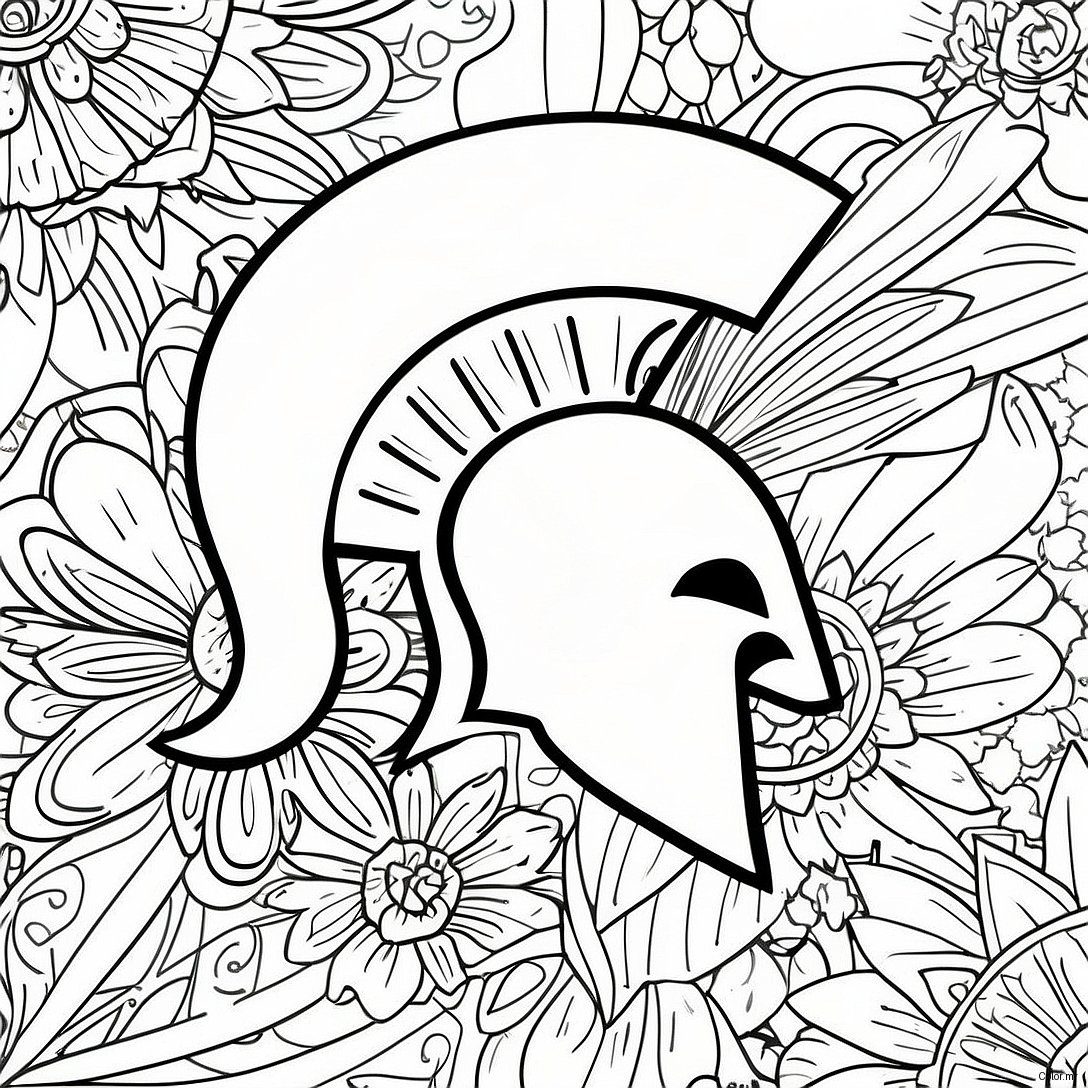 Michigan State University Logo Coloring Page 39877 33078