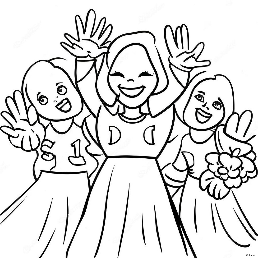 Michigan Wolverines Cheerleaders Coloring Page 13669 11332