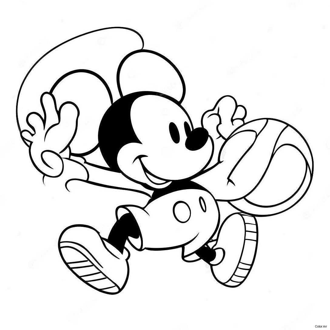 Mickey Mouse Dunking A Basketball Coloring Page 49355 41185