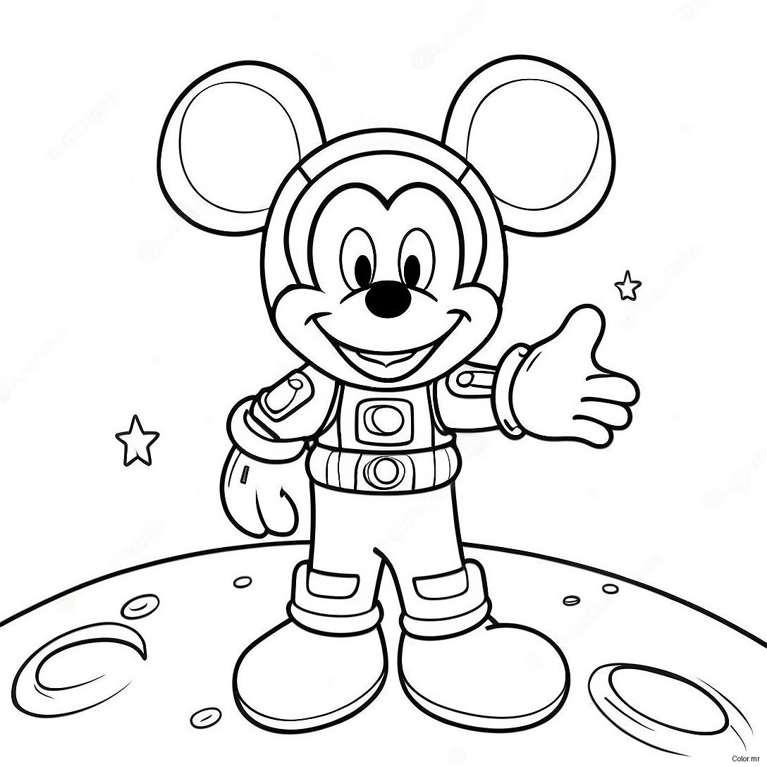 Mickey Mouse In A Colorful Spacesuit Coloring Page 71434 59030