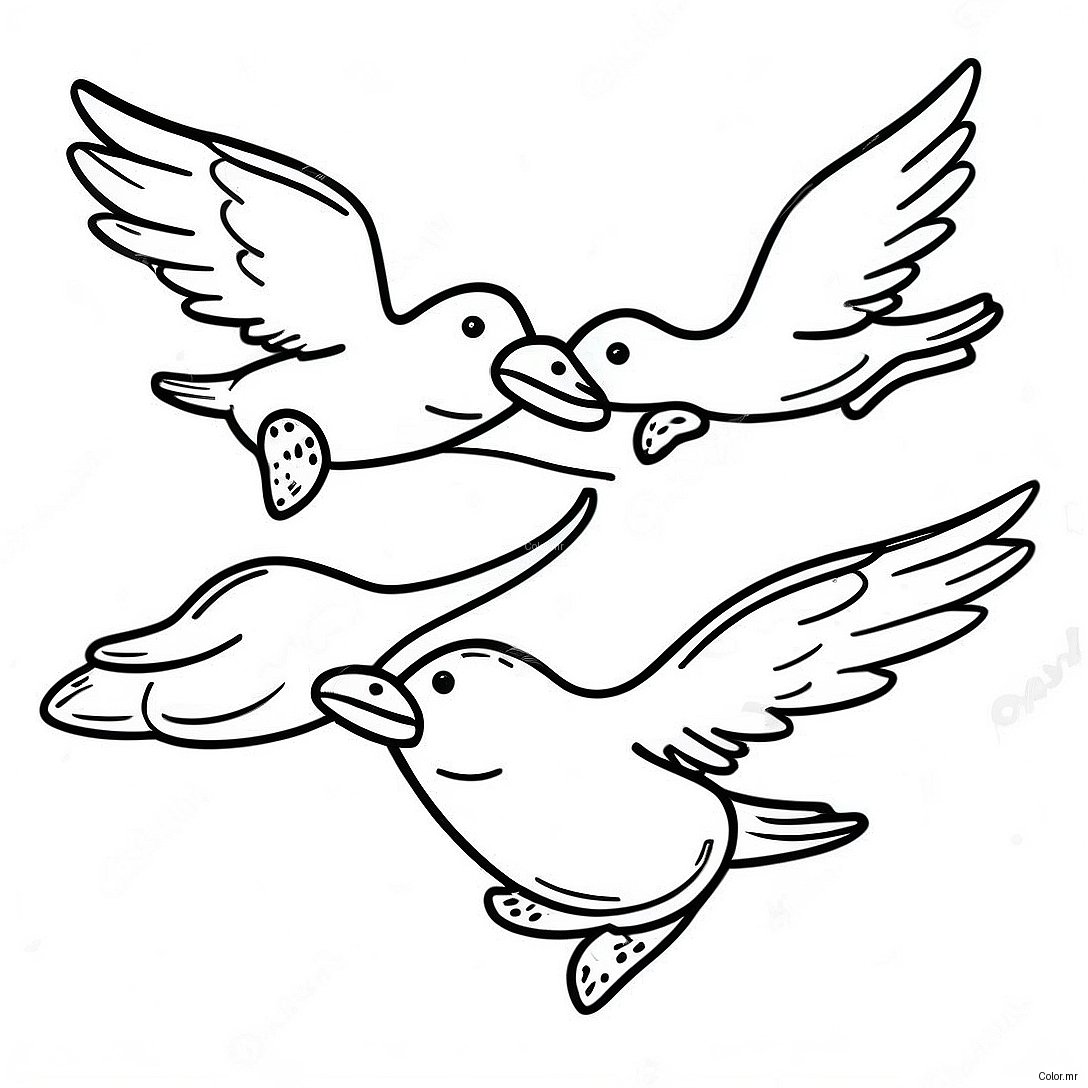 Mighty Ducks Flying In Formation Coloring Page 71124 58784