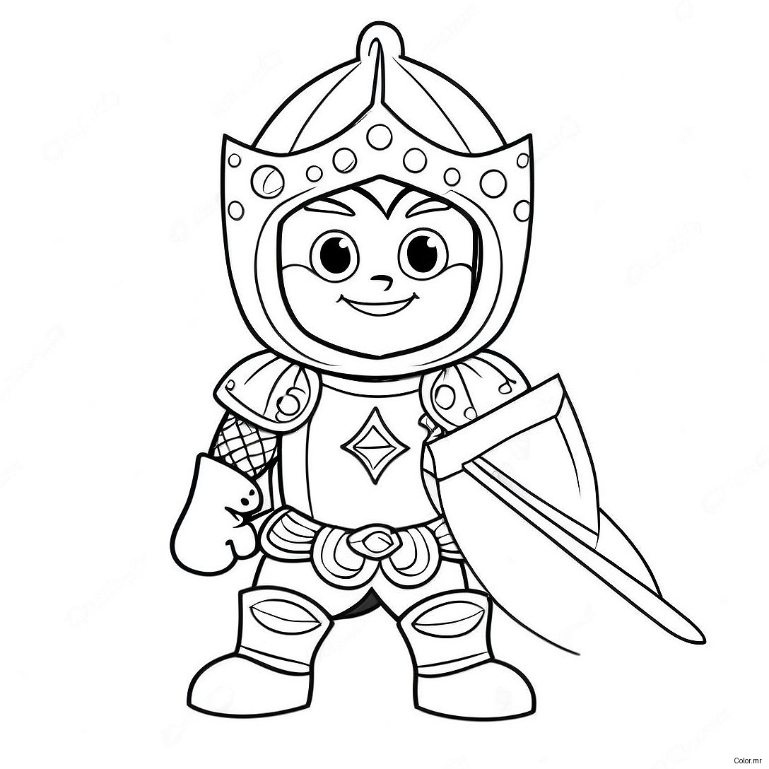 Mike The Knight With Sparkling Armor Coloring Page 70854 58567