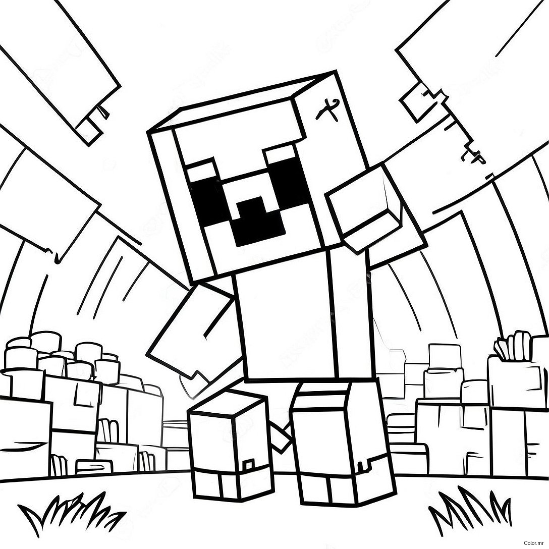Minecraft Creeper Birthday Party Coloring Page 43343 36074
