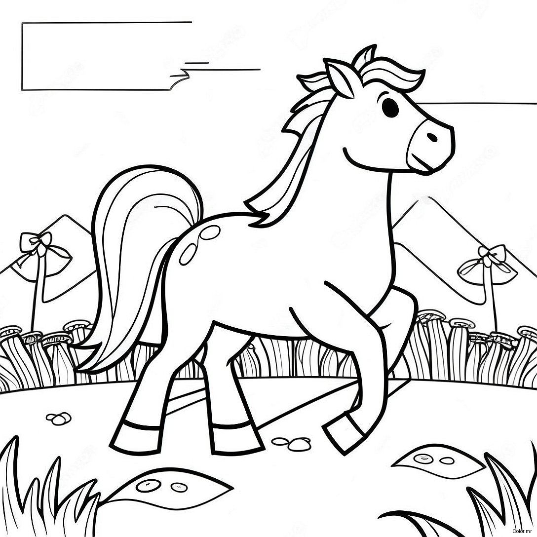 Minecraft Horse Galloping In The Meadow Coloring Page 59146 49120