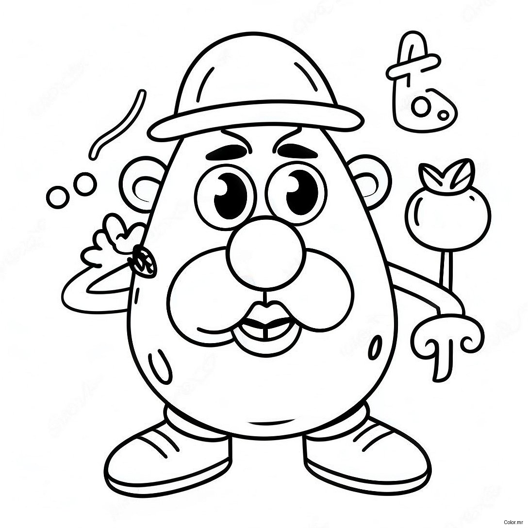 Mr Potato Head With Funny Accessories Coloring Page 55302 46010
